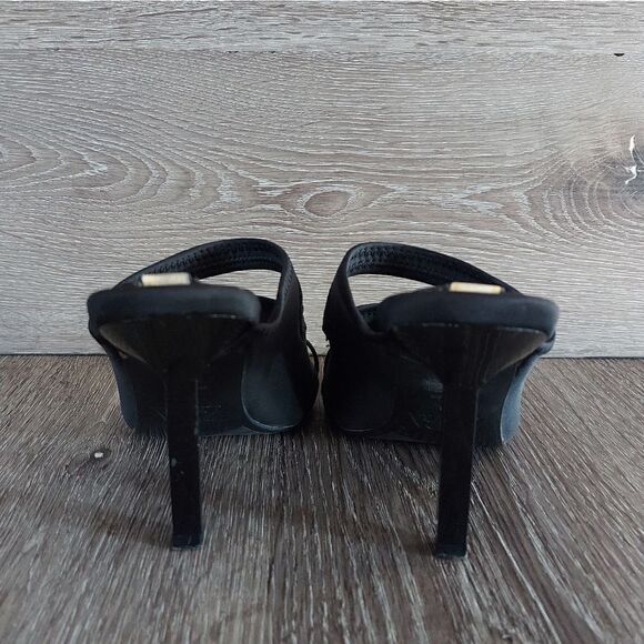 ZARA NEOPRENE HIGH-HEEL SANDALS SLIP ON BLACK SIZE 6 - Picture 4 of 11
